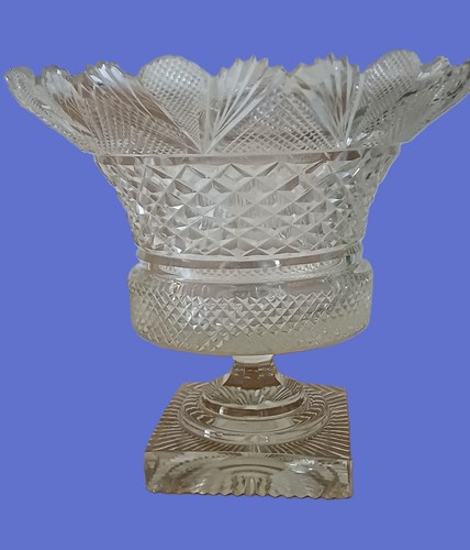 Antique lead crystal hand - , cut