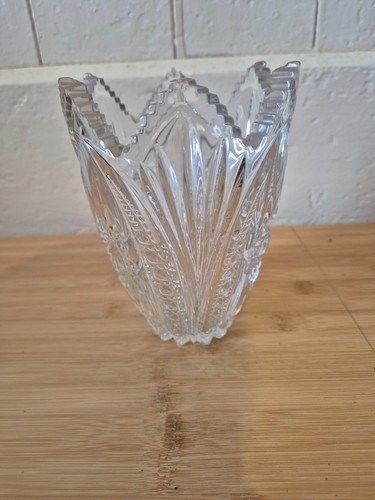 Crystal cut vase inches good - vase, 6